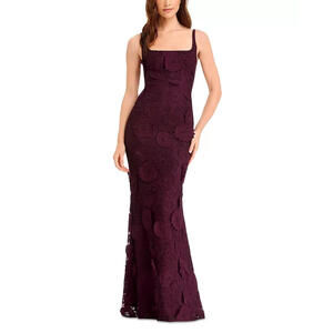 NEW, Dress the population Lorena Appliqué Gown in Cherry Sz M #LD188